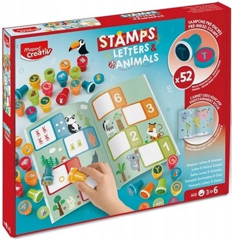 Creativ kleurrijke stempelset – letters en dieren