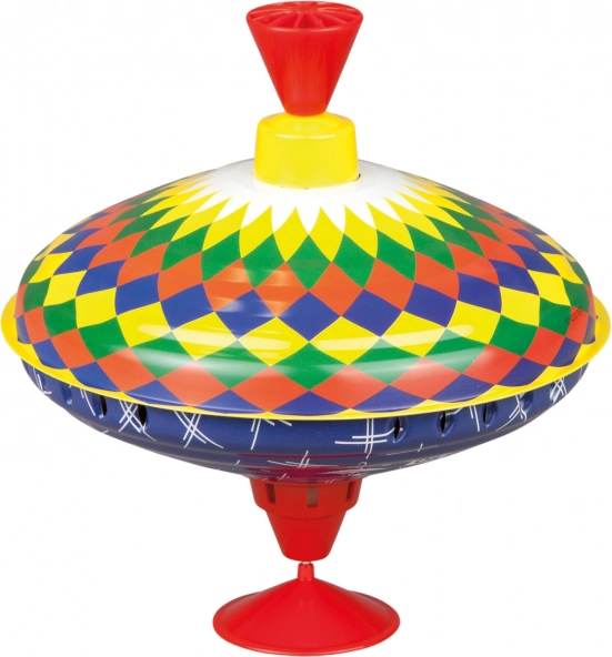 Metalen tol multicolor 19 cm