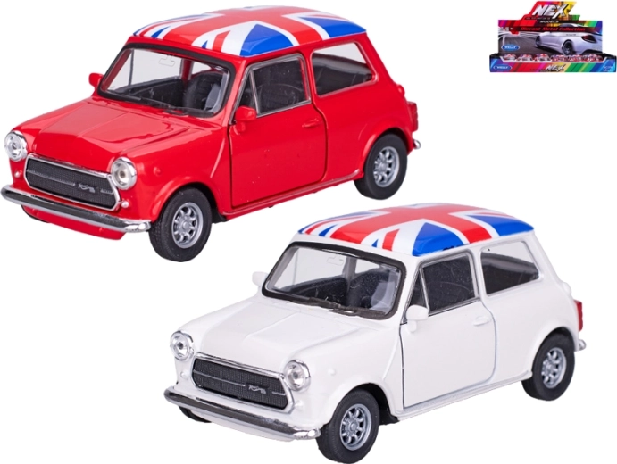 Metalen model Welly Mini Cooper 1300 UK 1:43 met openslaande deuren en pull-back