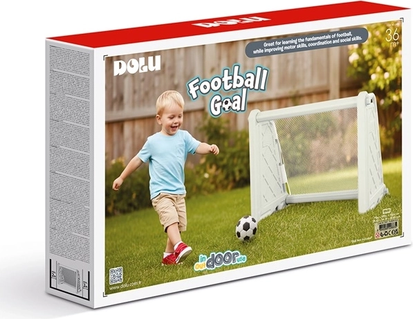 Dolu kinder-voetbaldoel met bal