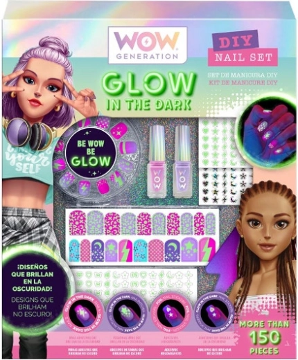 Wow generation set voor nageldecoratie die oplicht in het donker