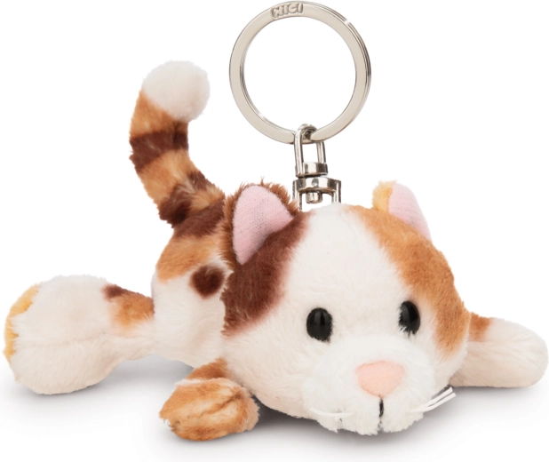 NICI sleutelhanger liggende driekleurige Calico-kat 10 cm
