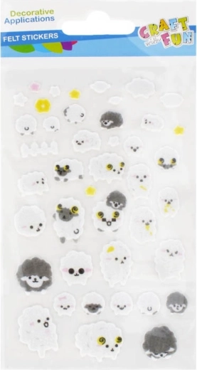 Schapenstickers – vilten decoraties 42 stuks