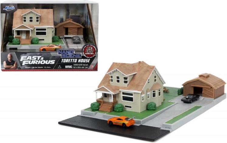 Fast & Furious nanodiorama Toretto’s huis met autootjes