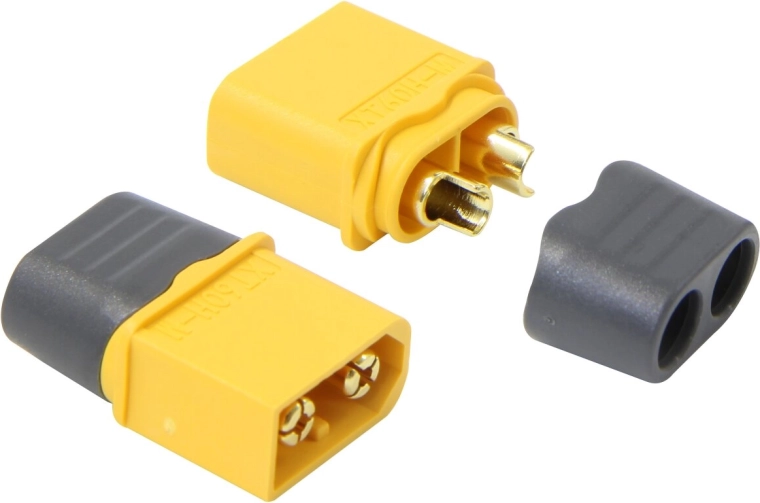 JAMARA XT60-connector met vergulde contacten en isolatiekapjes, paar