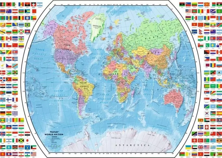 Ravensburger puzzel politieke wereldkaart 1000 stukjes
