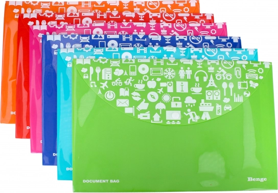 Plastic mapje met drukknop 33,3x23,3 cm