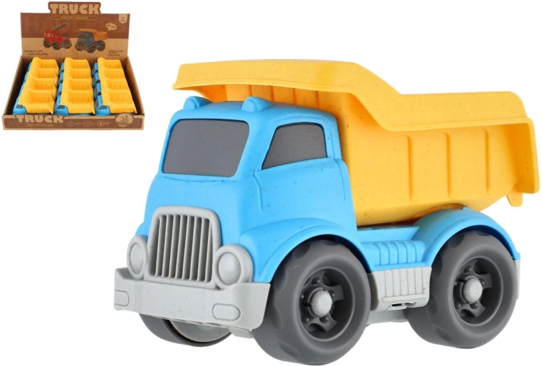 Mini bouw-kiepwagen 10 cm met vrijloop (12 stuks in doos)
