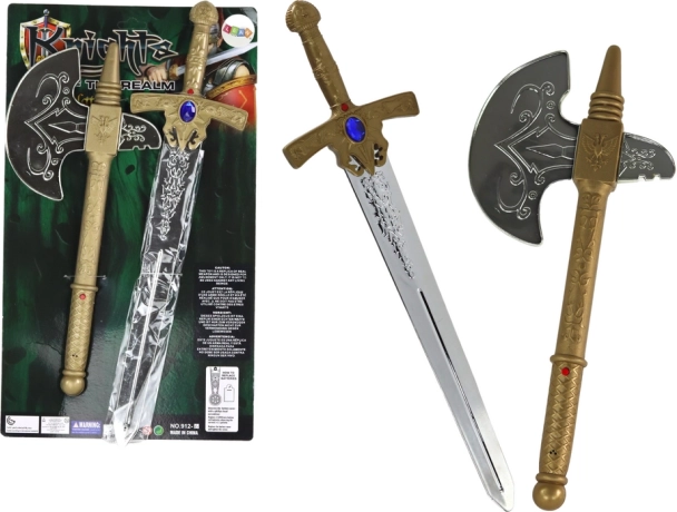 ridderset zwaard en bijl voor kinderen met geluidseffecten