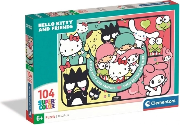 Clementoni puzzel SuperColor Hello Kitty en vrienden 104 stukjes