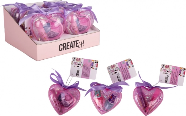 Cosmeticaset in hartvorm