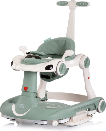 Interactieve 5-in-1 babyloopwagen met duwstang en zonnescherm – basil