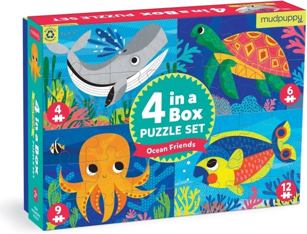Mudpuppy puzzel oceaan – set 4-in-1