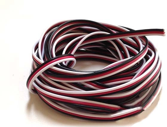 Platte drieaderige servokabel Futaba 3×0,13 mm² - 1 m