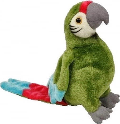 Olijfgroene pluchen ara-papegaai 25 cm