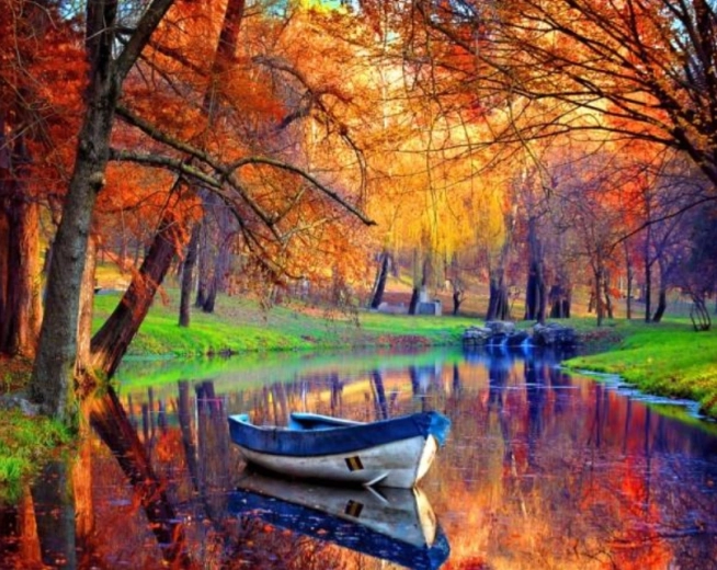 Diamond painting Verlaten bootje 30 × 40 cm