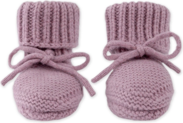 Lodger merino slofjes mauve (6–12 maanden)