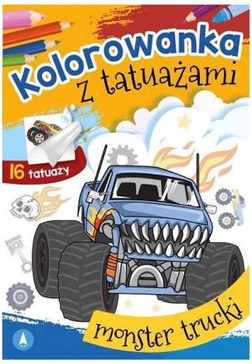 Mototattoo Monstertrucks – kleurplaten en afwasbare tatoeages