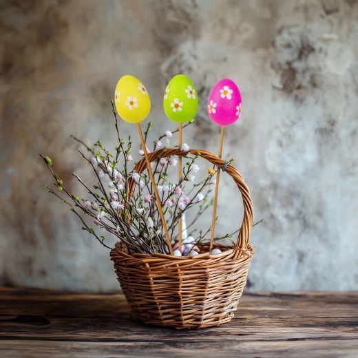 Paasdecoratiestekers met eitjes, 12 stuks