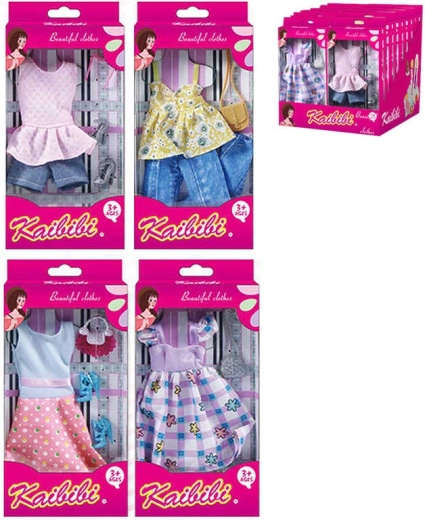 Zomerjurk met modieuze accessoires voor een pop van 29 cm - 1 stuk