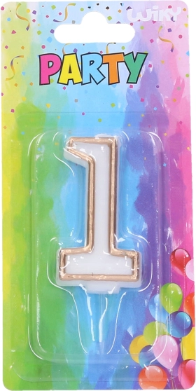 Feesttaartkaars 1 - goudkleurig