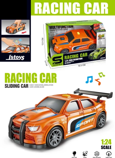 Raceauto met effecten 16 cm – oranje
