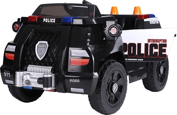 Elektrische politieauto voor kinderen JiaJia Cars, zwart, 12 V 4 Ah