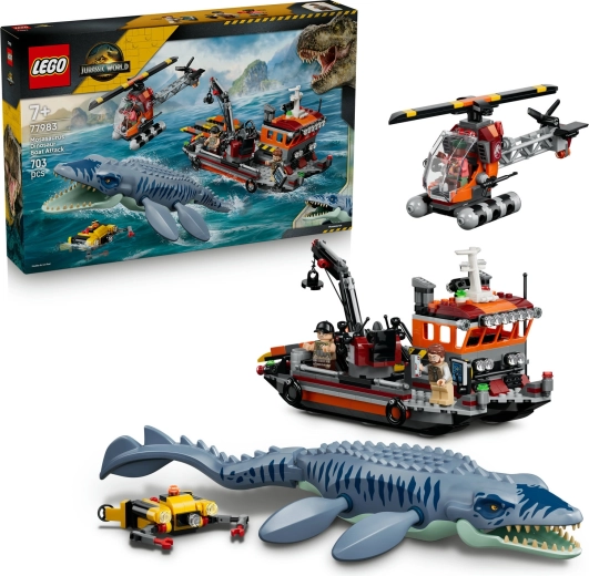 LEGO Jurassic World aanval van de mosasaurus op het schip