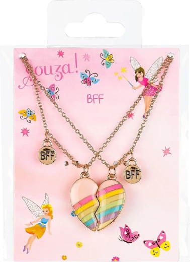 Souza! Cadeauset BFF Heart regenboog-halskettingen met hartje - 2 stuks