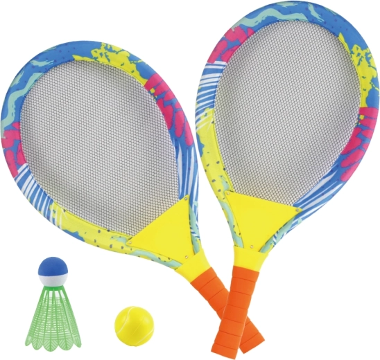 Buitenset voor tennis en badminton 2-in-1 voor kinderen