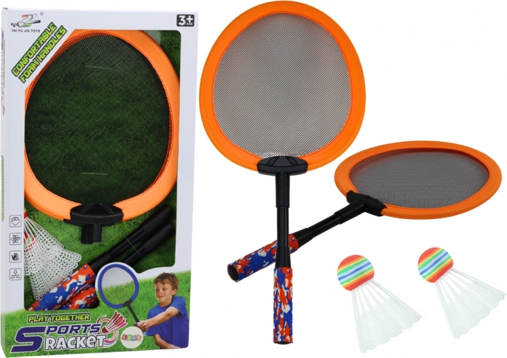 Set van 2 badmintonrackets met 2 shuttles – oranje