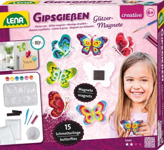 Lena gipsen magneetjes met glitter Vlinders