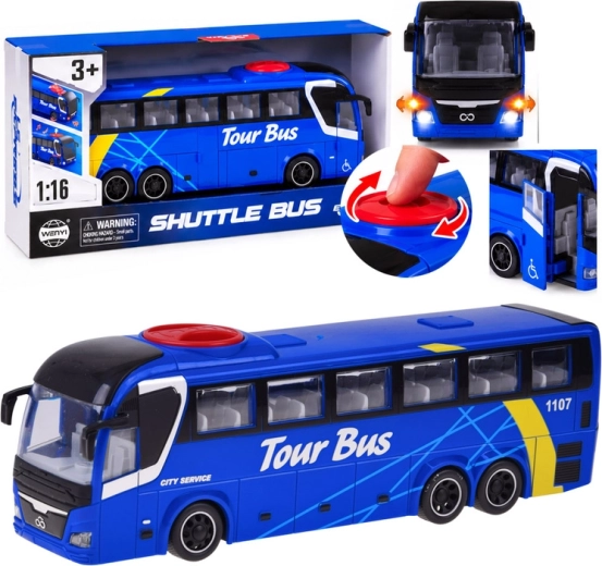 Interactieve toeristenbus Tour Bus met licht en geluid 1:16