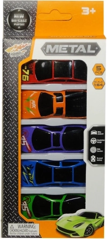 Set van vijf kleine autootjes