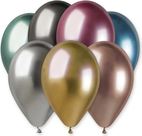 Gemar latexballon 33 cm met chromglans – verschillende kleuren - 1 stuk