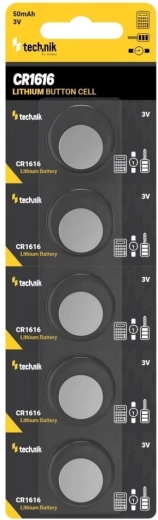 Technik Platinum lithium knoopcelbatterij CR1616 3 V, verpakking 5 stuks