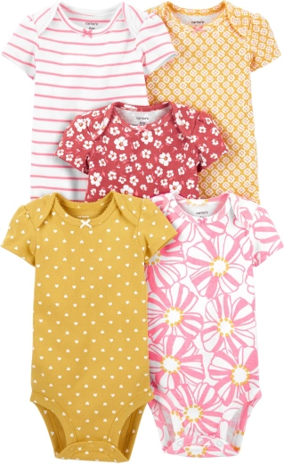 Carter’s meisjesromper met korte mouw, set van 5 stuks