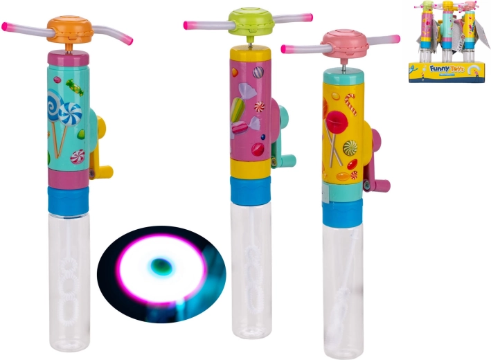 Bellenblaas met propeller op batterijen en met licht