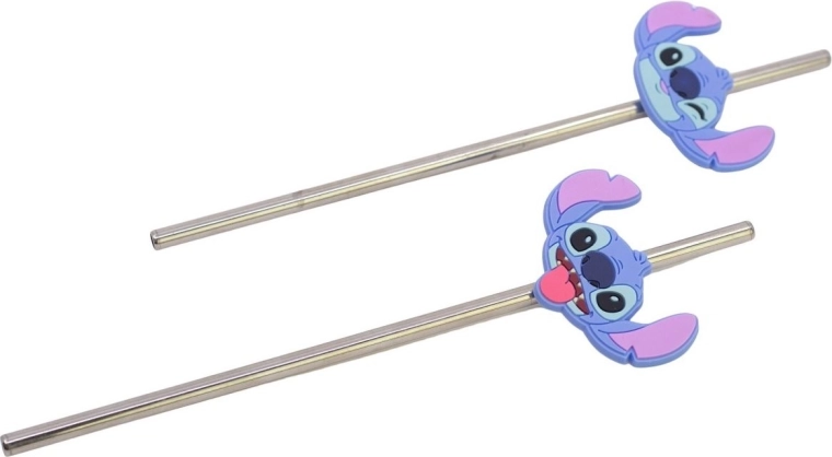 Stor set roestvrijstalen rietjes Stitch - 2 stuks
