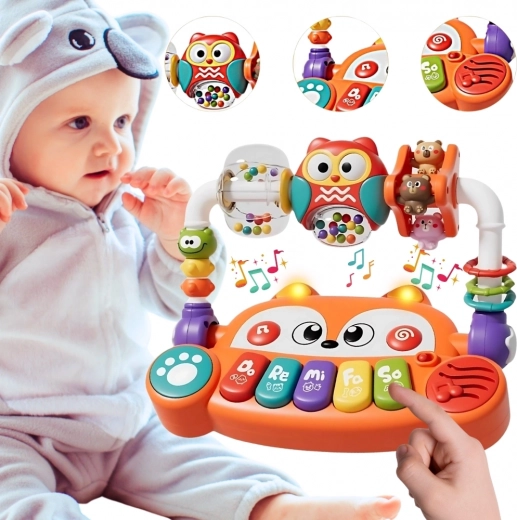Woopie Baby interactief educatief piano vos met LED en rammelaars