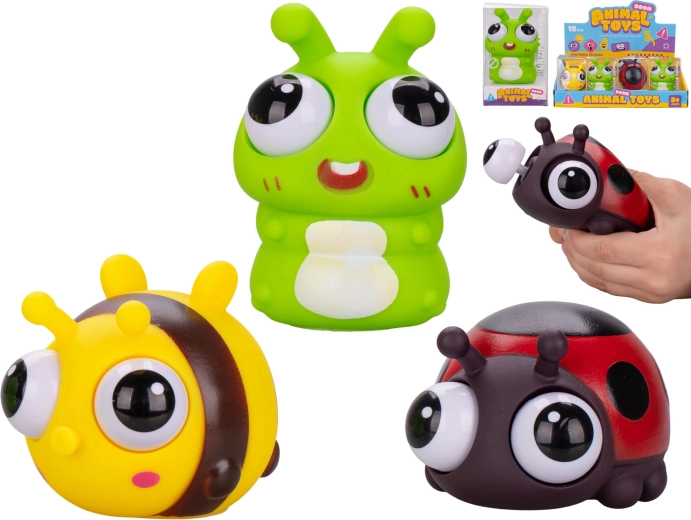 Zachte insectenfiguur met uitschietende ogen 7 cm