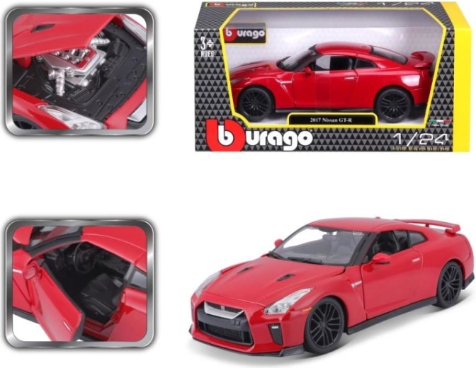 Metalen automodel 1:24 Nissan GT‑R – Rood