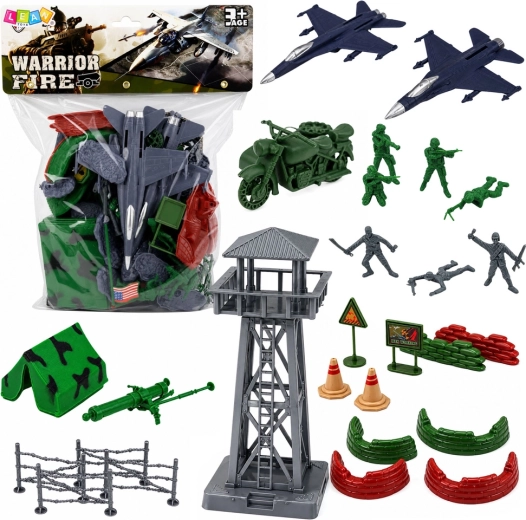 Militaire set voor kinderen 72 delen – soldaten, vliegtuigen, toren en accessoires