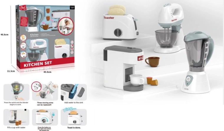 Kinder set van kleine huishoudelijke apparaten 4-in-1