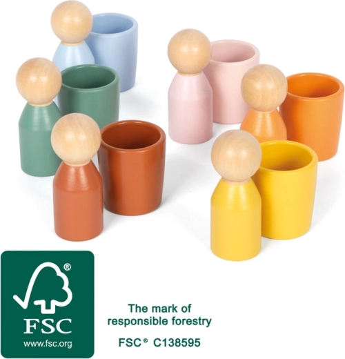 Montessori sorteerbeker set met houten figuurtjes small foot