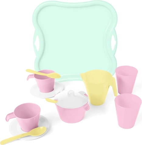 WADER PartyTime kinderservies koffieset met dienblad Cool Mint