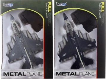 Metalen vliegtuig met terugtrekfunctie op batterijen