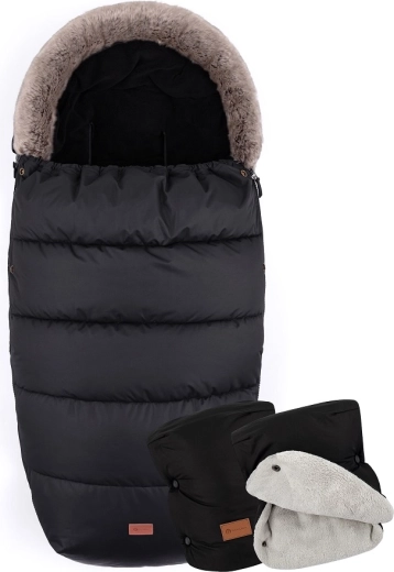 Petite&Mars зимний fusak 4v1 Comfy Forever black + handmuff Jasie ink black