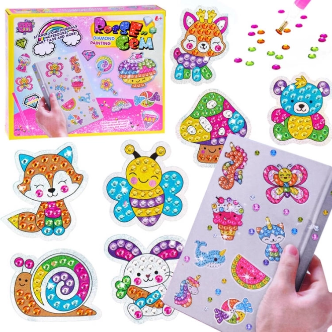 Diamanten creatieve set met dierenstickers