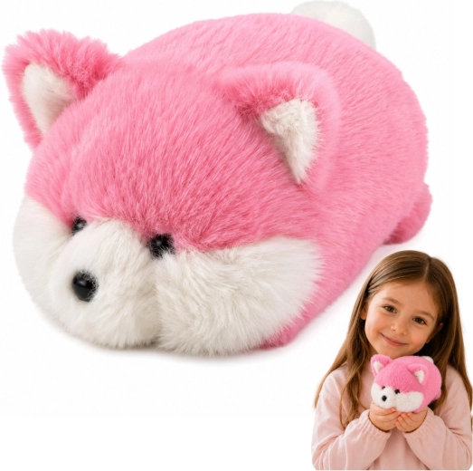 Pluchen roze vos knuffel 16 cm - 1 stuk